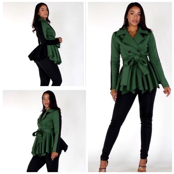 two tone peplum jacket